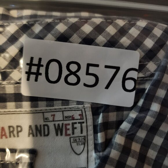 Warp And Weft Shirt Mens XXL Blue Checkered 100% Cotton Long Sleeve Button Down - Picture 9 of 9